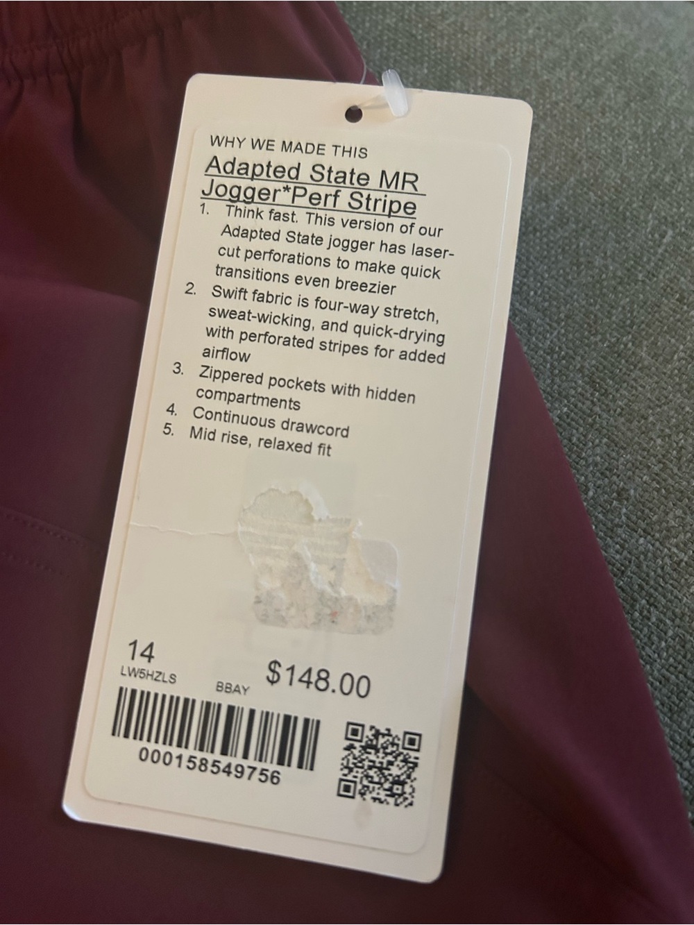 NWT Lululemon Adapted State Midrise Jogger Perforated Side - Picture 3 of 3